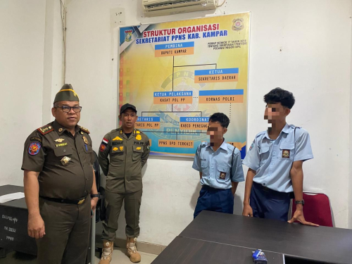 Saat Jam Belajar, Empat Pelajar Terjaring Patroli Satpol PP Kampar