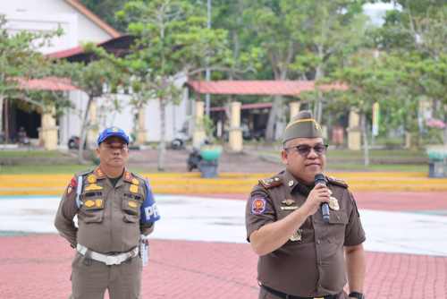 Kasatpol PP Kampar Pastikan Kesiapan Marching Band dan Pasukan Kehormatan HUT ke-76