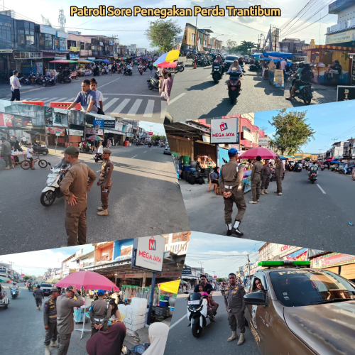 Jaga Ketertiban, Satpol PP Kampar Tertibkan Pedagang Pasar Tumpah