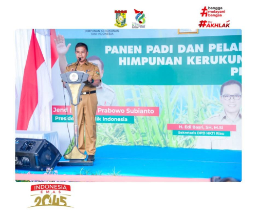 Hadiri Pelantikan HKTI Riau, Bupati Kampar Tekankan Ketahanan Pangan Daerah
