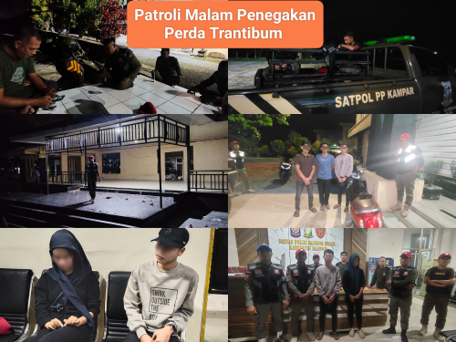 Satpol PP Kampar Gencarkan Patroli Malam, Tegakkan Perda Tibumtranmas