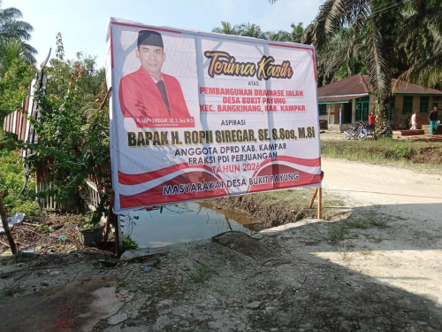 Drainase 150 Meter di Desa Bukit Payung Jadi Bukti Konsistensi Pengabdian Anggota DPRD Kampar Ropii Siregar