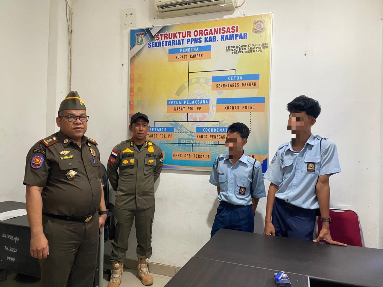 Saat Jam Belajar, Empat Pelajar Terjaring Patroli Satpol PP Kampar