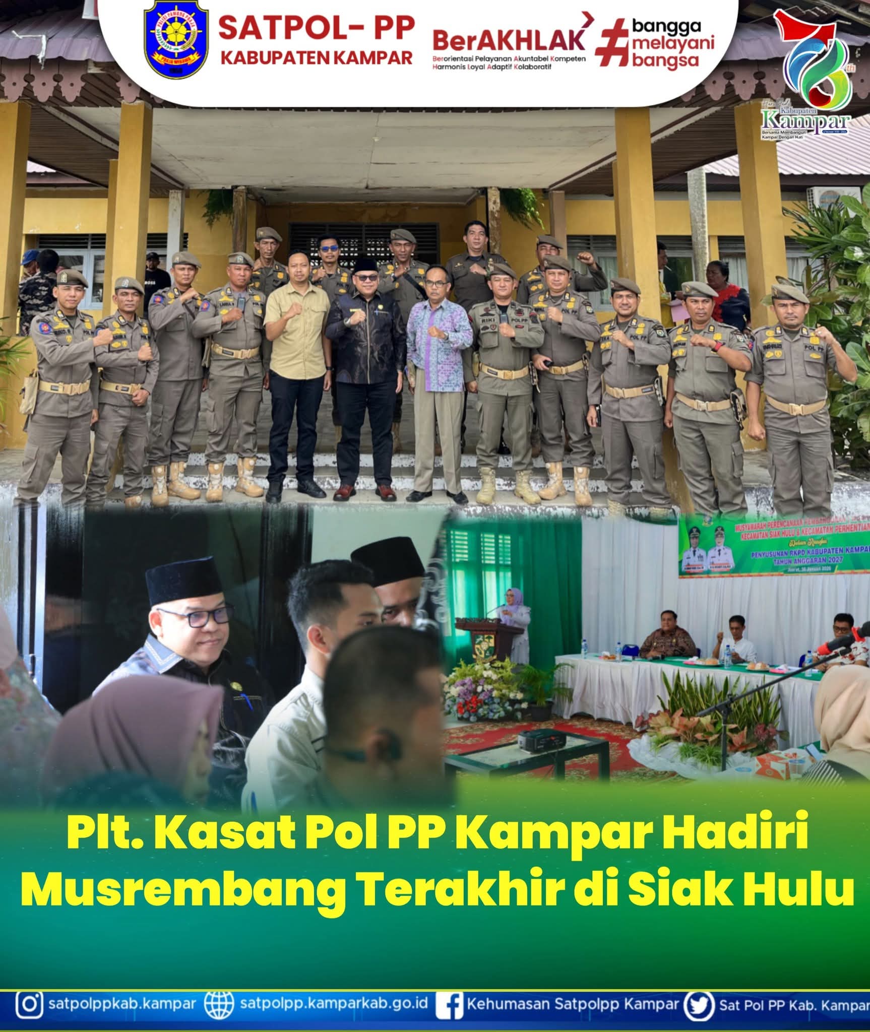Musrenbang Kecamatan, Kasatpol PP Kampar Fokus Jaga Ketertiban Umum