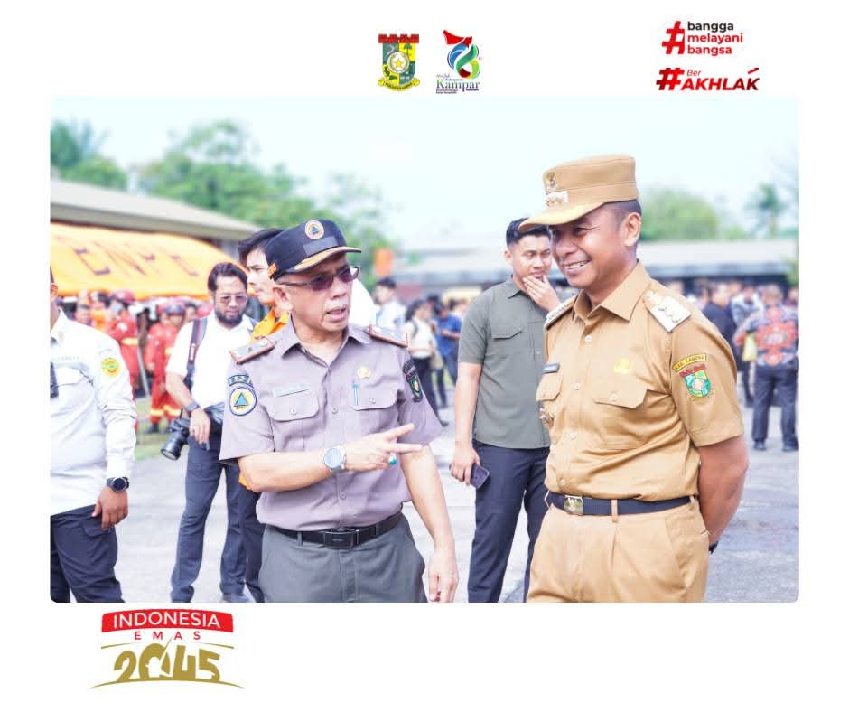 Hadiri Apel Siaga Karhutla Riau, Bupati Kampar Perkuat Koordinasi Cegah Kebakaran Lahan