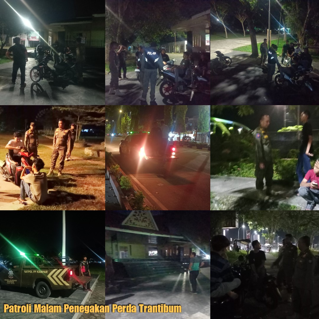 Satpol PP Kampar Patroli Dini Hari, Remaja Diingatkan Jaga Ketertiban